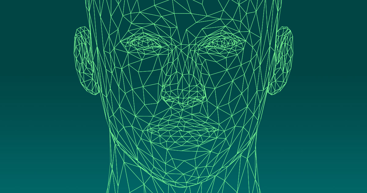 low poly female head wireframe - source : GDJ / openclipart