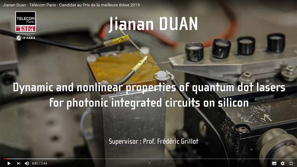 Jiana Duan 2e prix de thèse de la Fondation Mines-Télécom