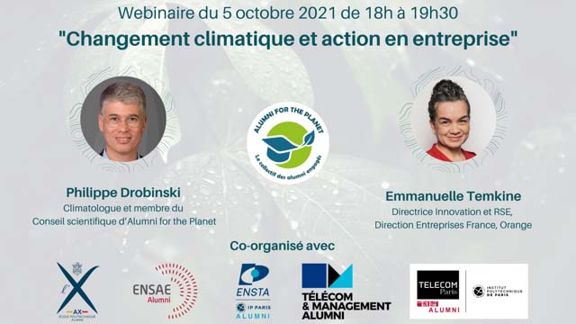 Changement climatique et action en entreprise (webinaire Télécom Paris alumni)